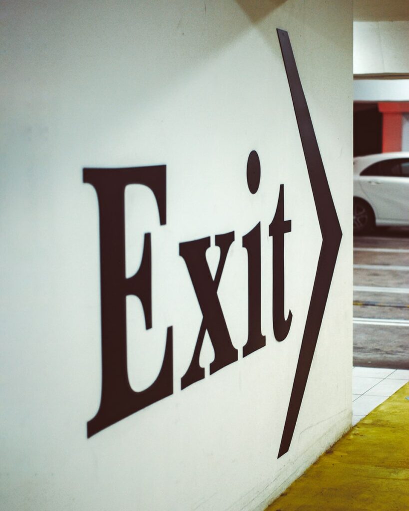 Exit parking sign