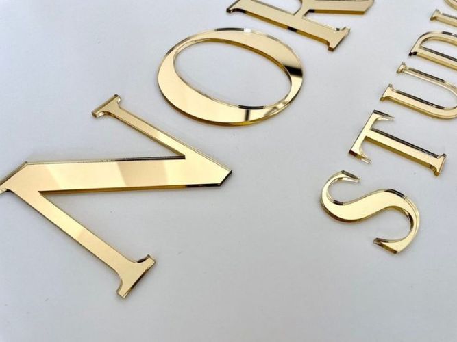 Acrylic gold mirror letters