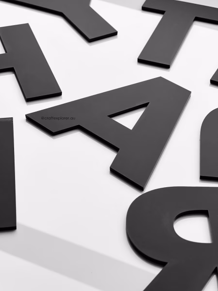 Black matt acrylic letters